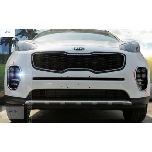 Yimaautotrims Auto Accessory Front Fog Lights Lamp Frame Molding Cover Trim 2 Pcs / Set Fit For KIA Sportage 2016 2017 2018 ABS