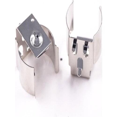 20 pcs 18350 17350 CR123A 2/3A 18650 Battery Clip Through Holes Board Spring Steel Nickel Plate Low Contact Resistance Cross 54