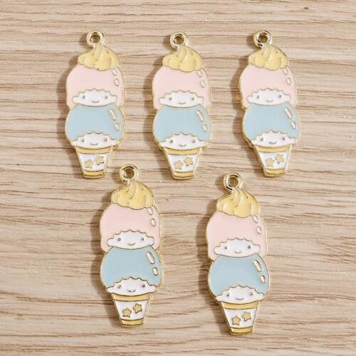 10pcs 13*33mm Alloy Enamel Girls Charms Pendants for Jewelry Making Necklaces Earrings Pendants DIY Jewelry Accessories Crafts