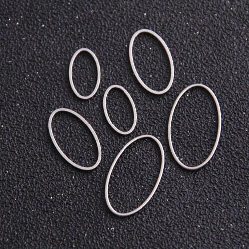 15Pcs 3 Size Oval Charm Stainless Steel Pendant Open Bezels Hollow Pressed Resin Frame Mold Bezel DIY Jewelry Making