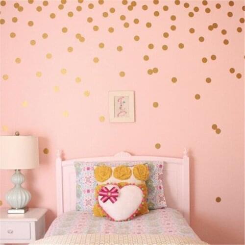 2 Sizes Hot Sale Gold Polka Dot Wall Sticker Wall Decal Peel and Stick Metallic Home Kids Room Party Decorations