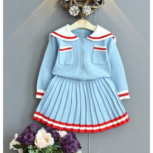 Girls Sweater Clothes Set Fashion Knitted 2 Pcs Children Winter Clothing Suit Cute Sweater Shirt and Skirt Toddler Girl Clothes