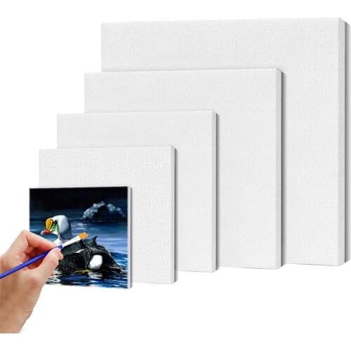 5PCS Cotton Wood Frame Stretched Canvas For Canvas Oil Painting Professional Artist Canvas Framed Pre-stretched Cotton Painting