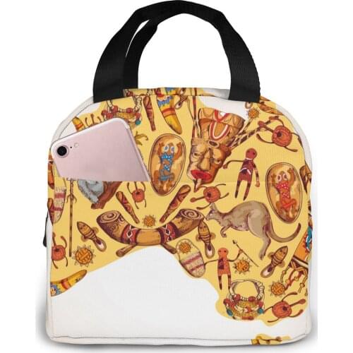 Australia Sketch Lunch Food Box Bag Insulated Thermal Food Picnic Lunch Bag for Women kids Men Cooler Tote Bag