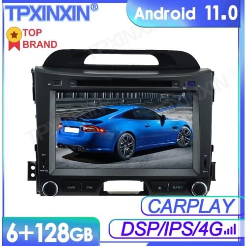 6+128G Android 11 For KIA SPORTAGE 2010 -2016 Car Multimedia Player GPS Navi Audio Stereo Screen DVD Head Unit Tape Recorder