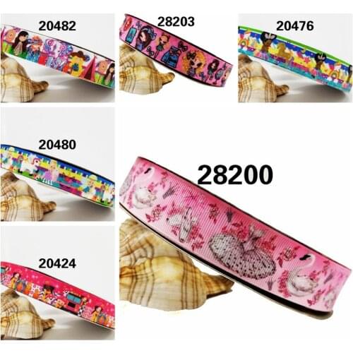 Free shipping 50 yard cartoon printed grosgrain ribbon 20493