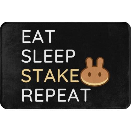PancakeSwap Cake Crypto Miners Kitchen Non-Slip Carpet Stylish Eat Stake Repeat Living Room Mat Welcome Doormat Home Decor Rug