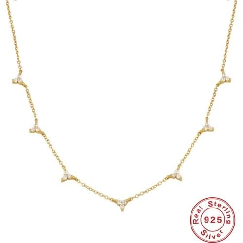 BOAKO Ins Triangle Necklace For Women 2020 Silver 925 Jewelry Necklace Charms Chains For Jewelry Collar Bijoux Femme #7.7