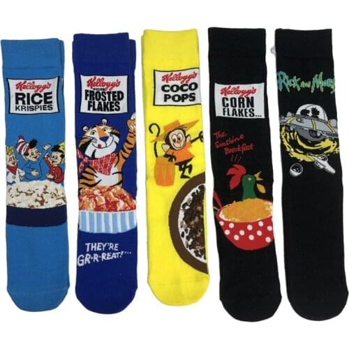 [37-44] Cartoon Animation Yuan Sufeng MenS And WomenS Socks Fashion Street Trend Skateboard Leg Socks Comfortable Cotton