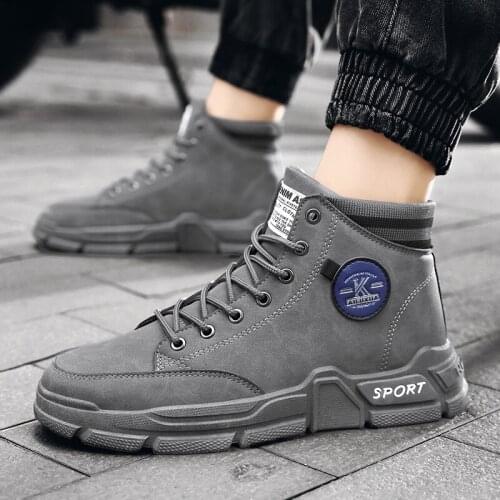 New Vintage Winter Boot Men Leather Platform Shoes Casual British Handmade Tooling Ankle Boots Round Toe Military Desert Boots