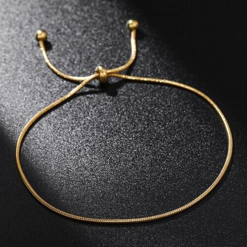 Stainless Steel Snake Bone Chain Bracelet for Women Thin Chain Bow Knot Hand Chain Jewelry Adjustable