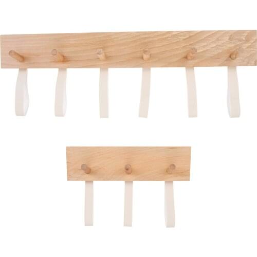 Wooden Coats Hooks Hanger Rack with Leather Handmade Organizer for Wall Hanging Hats Bags Wall Decoration Hanger for Towels Bags