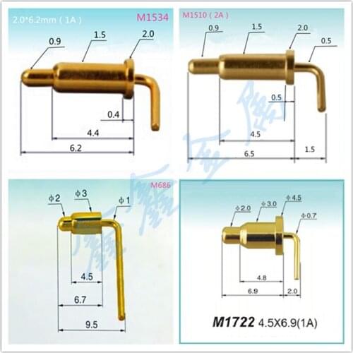 Shape Bending 90 Degree Thimble Conductive Contact M3 Screw Positioning Spring Needle Male and Female Crown Spring Needle Insert