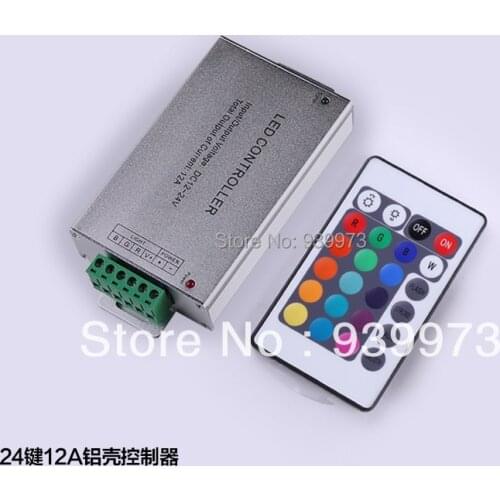 DC 12V 24A 24 Key LED IR Remote Controller for RGB SMD 5050 3528 LED Strip Light with Auto memorizing function Free Shipping