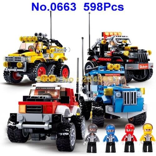 Sluban 0663 598pcs 4in1 Off-roader Suv Building Blocks Toy