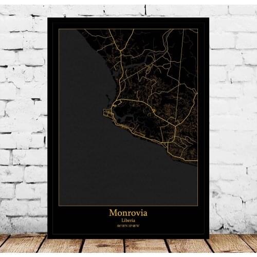 Monrovia Liberia Map Poster