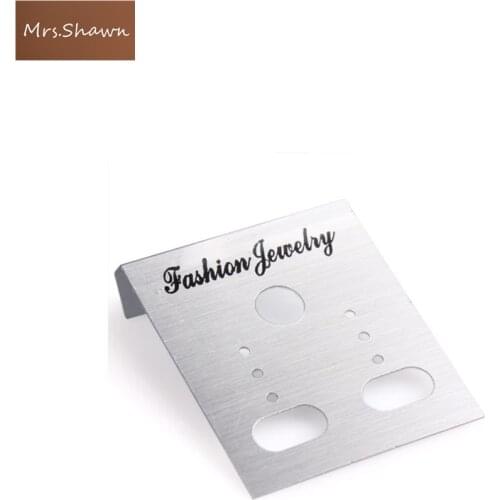 Mrs.Shawn 2019 New Arrival 100pcs Professional Plastic Earring Ear Studs Holder Display Hang Cards Black silver