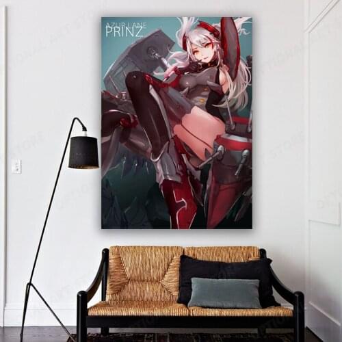 Wall Art Azur Lane Prinz Eugen Anime Printed HD Sexy Poster Modular Pictures Home Decor Modular Canvas Nordic Painting