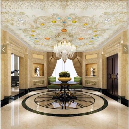 Customized European Wallpaper,Jewelery Pattern Marble Mural for Living Room Bedroom Hotel Bar Ceiling Background Wallpaper