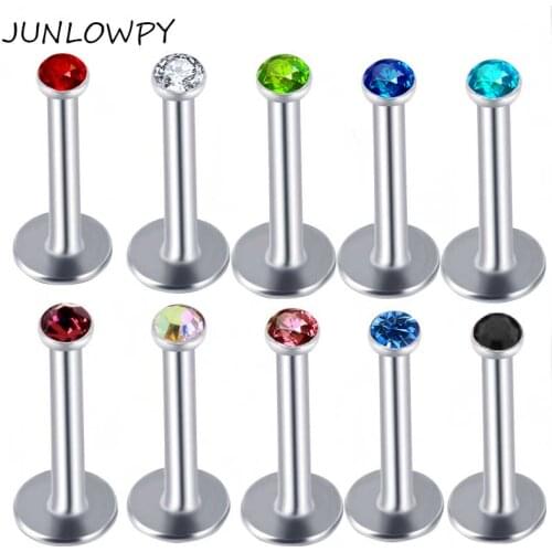 JUNLOWPY piercing nombril mix 10pcs/lot stainless steel internally threaded body jewelry lip piercing labret ring Tragus Ear