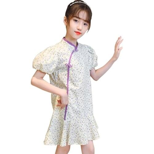 Girl Dresses China Style Party Dress For Girls Casual Style Kids Dresses Summer Childrens Clothing 6 8 10 12 14