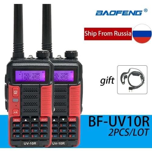 Baofeng Radio UV10R 2Pcs Walkie-Talkie High Power 10W Dual Band hf Transceiver USB Charging 2 Way Ham Radios VHF UHF UV-10R New