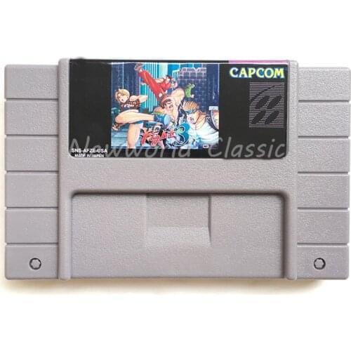Final Fight 3 USA Version for 16 bit Gray Video Game Cartridge Card For NTSC Game Player