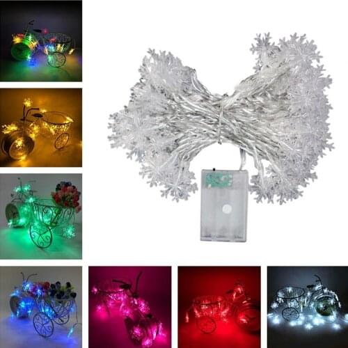 40 LED 6 Meters Christmas Party Wedding Outdoor Decor Snowflake Light String