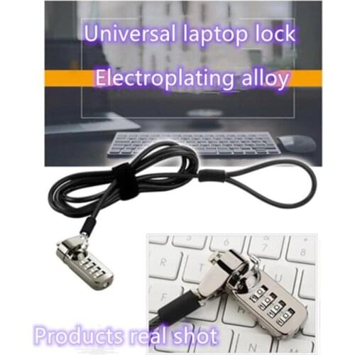 Password-type display anti-theft lock, zinc alloy steel wire rope universal laptop lock, metal connector, flexible design