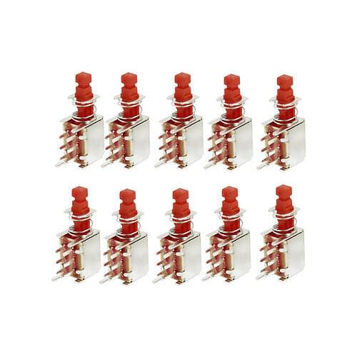 10 Pcs Self Lock Latching Uni-Direction PCB Push Button Switch DPDT 6 Pin