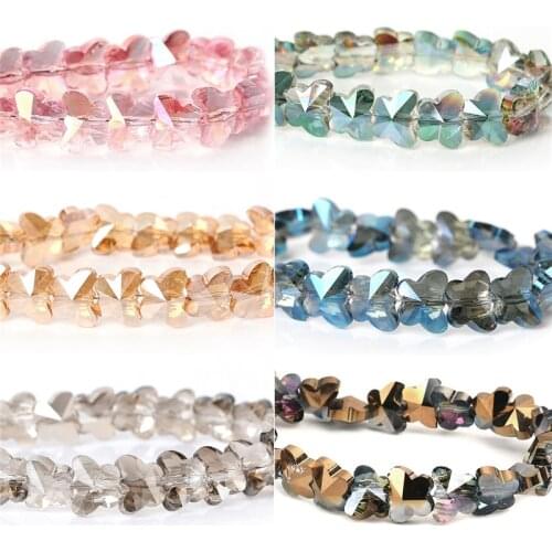 20 PCs Doreen Box Glass Loose Beads Butterfly Transparent Faceted 10 x 8mm For DIY Bracelets Jewelry Making Findings Wholesale
