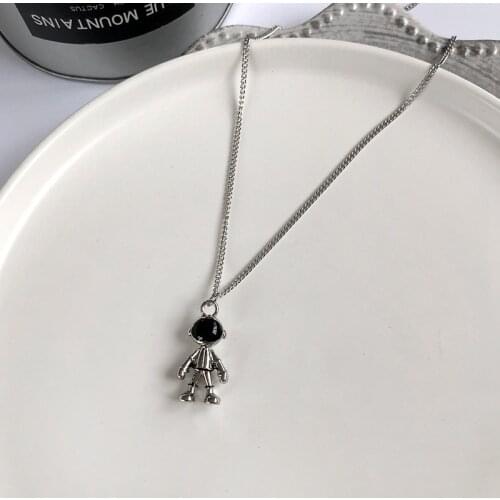 Ydgy hip hop sweater accessories necklace girls ins simple sweater chain robot astronauts neck chain new trend