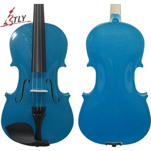 TONGLING Blue Acoustic Violin 4/4 3/4 1/2 1/4 1/8 for Beginner Students w/ Case Bow Rosin Shoulder Rest Mute Strings