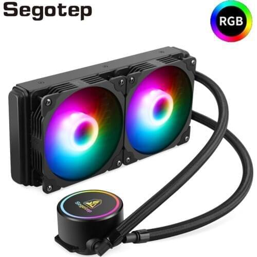 Segotep ARGB Water Cooling CPU Radiator PC Computer Fan RGB 240 Water Cooler Intel LGA115X/2011-V3/LGA2066/LGA1200 AMD AM3+/AM4
