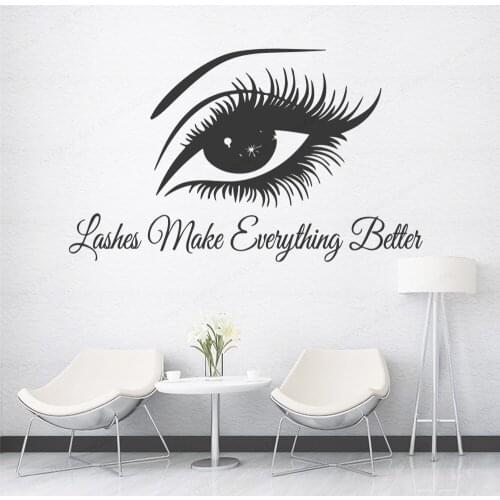 YOYOYU Beautiful Eyes Lash Vinyl Wall Sticker Modern Wall Decals ForBeauty Salon removable Art WallmuralStickers Lash DecalHL78