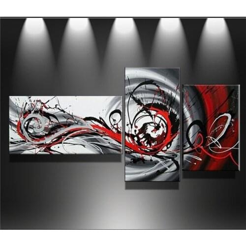 100% Hand-painted Modern Wall Art Abstract Handmade Oil Painting On Canvas Wall Art Picture 3 pcs/set Dinning Room Decor