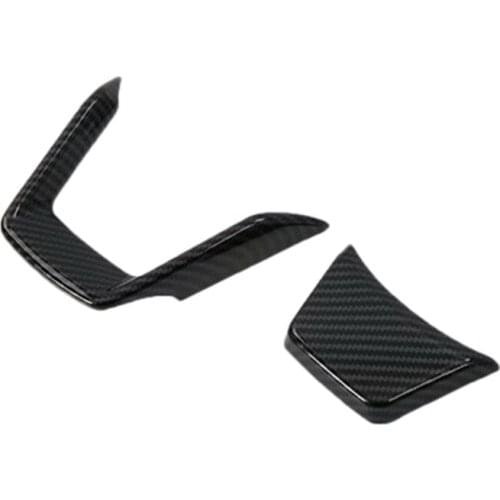 2Pcs Car Interior Steering Wheel Panel Decoration Cover Trim Fit for Subaru Forester SK 2019 Carbon Fiber Grain