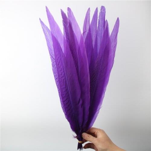 50Pcs/Lot Natural Purple Silver Pheasant Tail Feathers for Crafts 45-60CM Wedding Decorations Chicken Pheasant Feather Plumes