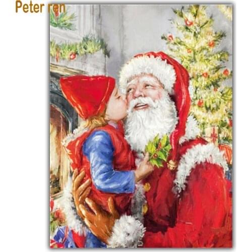 Diamond painting portrait cross stitch Craft Square\Round diamond mosaic Full Diamond embroidery Santa Claus doll Christmas tree