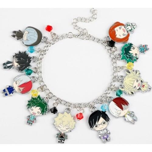 Anime My Hero Academia Bracelet for Women Figures Pendant Jewelry Zinc Alloy Bracelets for Girls Gift
