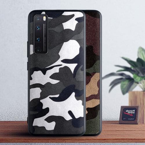 Camouflage leather case for Huawei Nova 7 Pro SE 7i 6 SE 5 Pro 5T 4E 3E Mate 30 20 pro lite with TPU+PC 2in1 material