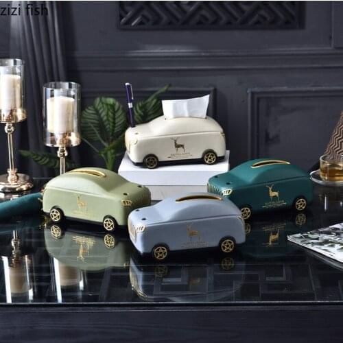 Car Shape Decorative Tissue Boxes Desk Decor Removable Tissue Box Holder Dinner Table Paper Towel Case Modern Home Decoration