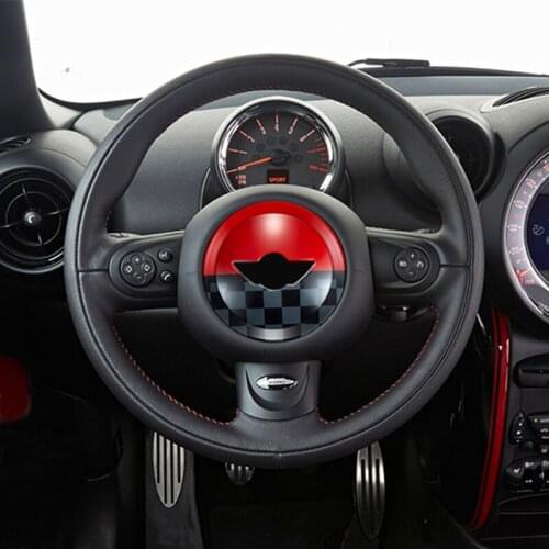 Car Steering Wheel Decoration Cover For MINI Cooper S R55 R56 R57 R60 R61 Car Accessories interior Styling shell car sticker