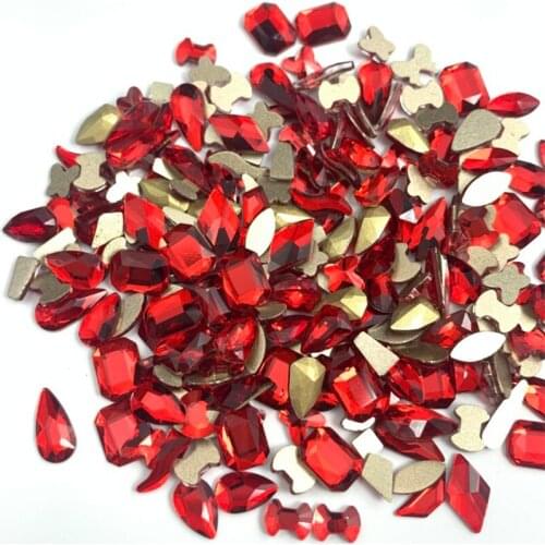 Mix shapes 100pcs Nail art Rhinestones Sapphire Nail Rhinestone Accessories Glass Nail Diamond 3D Stone