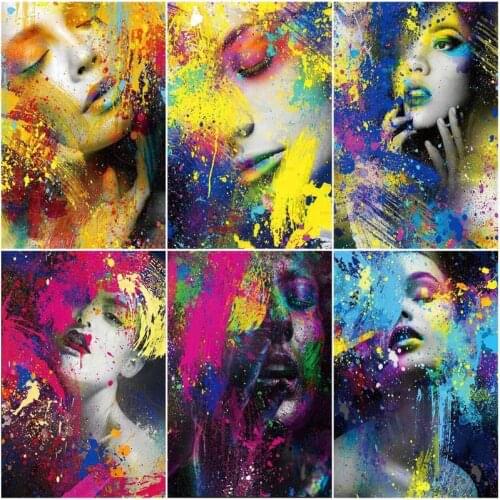 GATYZTORY 60x75cm DIY Paint By Number Abstract Girl HandPainted Paintings Art Drawing On Canvas Gift Portrait Kits Home Decor