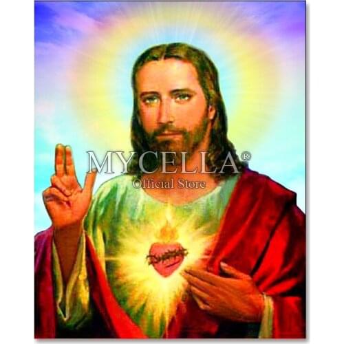 Jesus 5D DIY embroidery Diamond painting Cross Stitch art full Rhinestones mosaic kits religion wall stickers sets Home Decor
