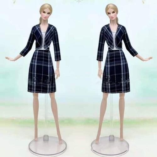 11.5" Doll Clothes Set Fashion Plaid Tops Dress For Barbie Clothes Outfits Princess Gown 1/6 BJD Dolls Accessories Toy Girl Gift