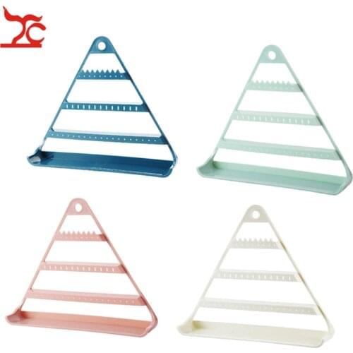 Creative Ladys Room Jewelry Organizer Expositor Hanging Rack Earring Ring Necklace Storage Stand Triangle Guarda Joias Caixa