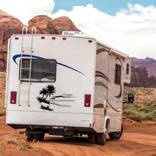 Large Size Beach Adventure Car Sticker For RV Car Decorative Camper Decal Stickers Auto Body Window Decals