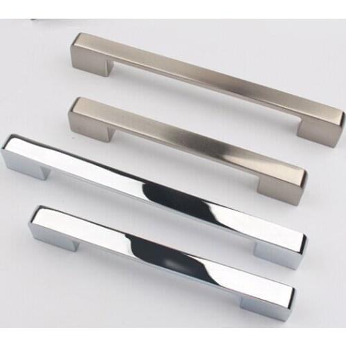 96mm silver drawer kitchen cabinet handle stain nickel dresser cupboard door pull 128mm modern simple chrome furniture handle